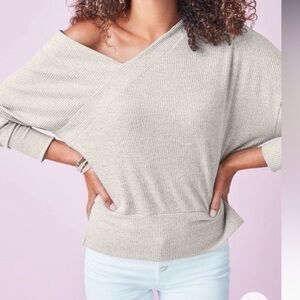 Stella & Dot asymmetrical v neck sweater size S